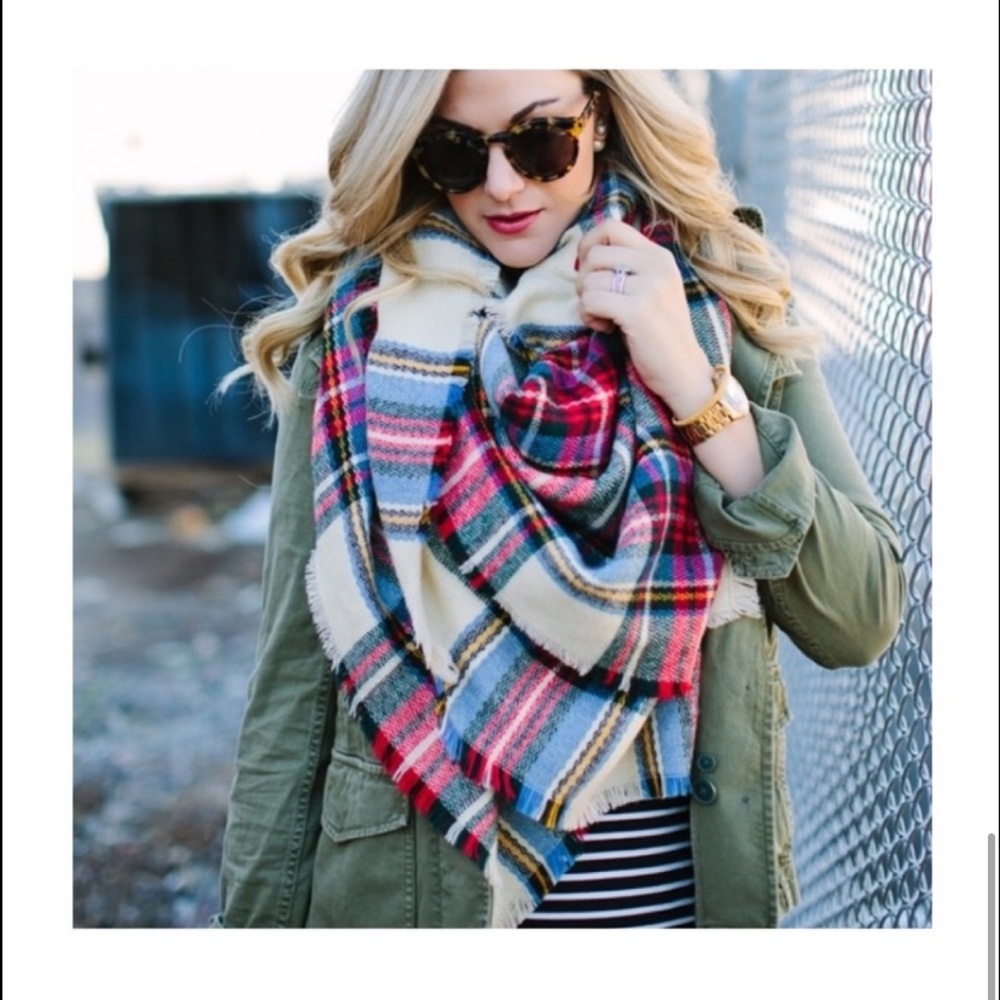 Zara Plaid Blanket Scarf